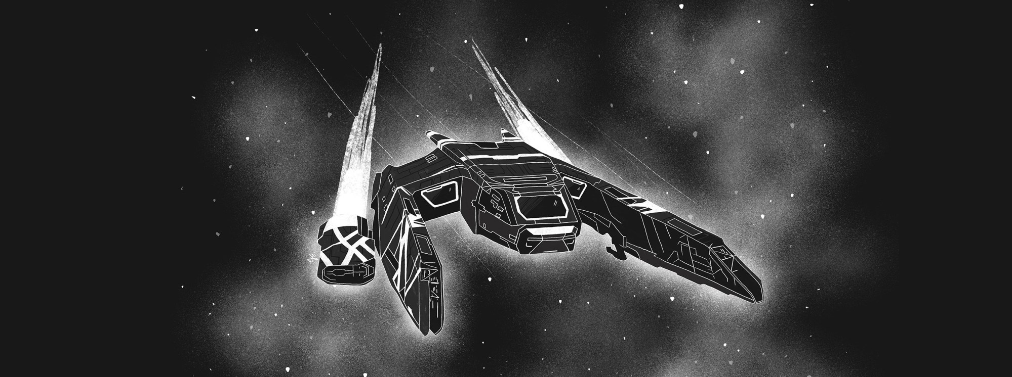 La Sirena ship gliding through space